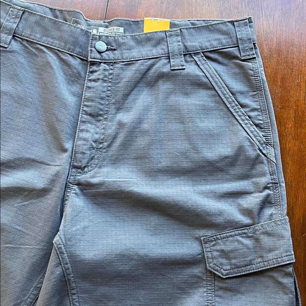 NWT Carhartt Dark Gray Ripstop Cargo Shorts Size 38 - Picture 9 of 16
